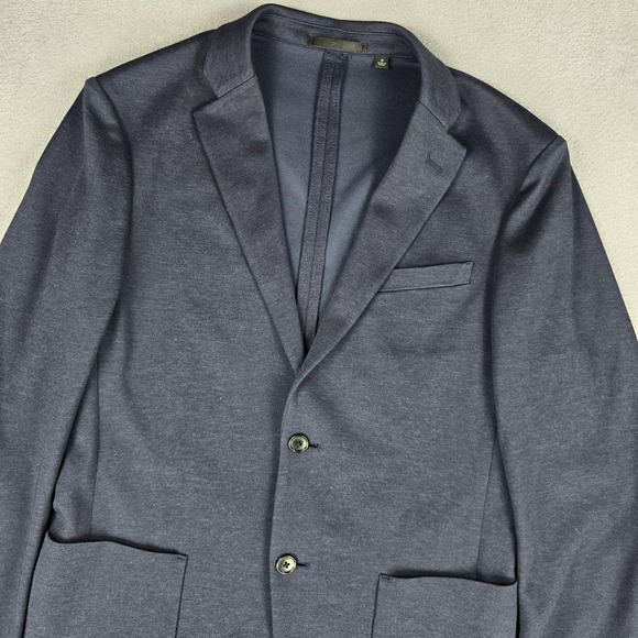 Uniqlo Jackets & Blazers - Uniqlo Sport Coat Blazer Men Medium Blue Knit Jersey Stretch Casual Unstructured